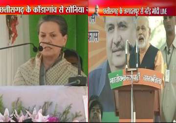 live reporting sonia gandhi narendra modi rallies in chhattisgarh