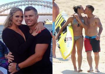 david warner and his girlfriend candice falzon romancing on beach watch pics