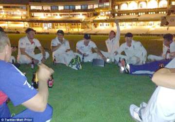 england players celebrate ashes win by urinating on oval pitch
