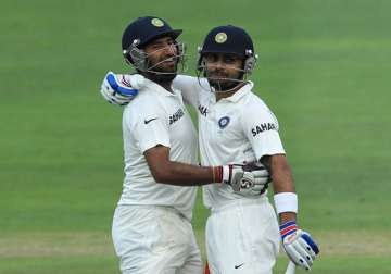 india south africa series day 3 india 284/2 at stumps lead by 320 runs