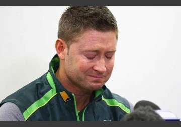michael clarke breaks down as he pays tribute to little brother phillip hughes