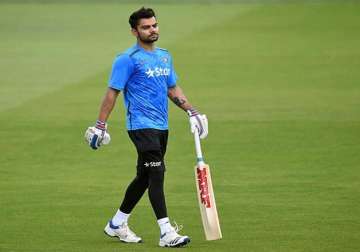 world cup 2015 sporting a mohawk kohli feasts on spinners at nets