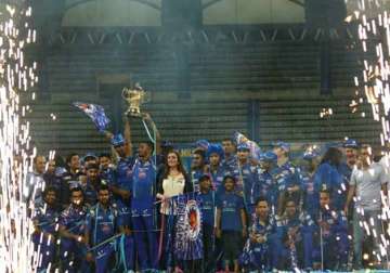 mumbai indians celebrate their second ipl triumph