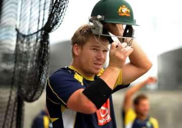 aus vs ind warner temporarily out of action after being hit at nets