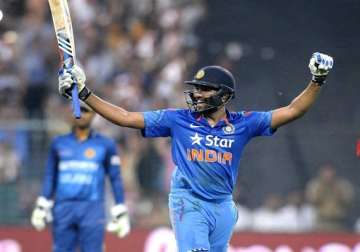 ind vs sl rohit sharma s double ton steers india to 404 for five