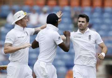 wi vs eng anderson leads england charge on last day of 2nd test