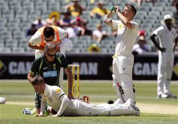 aus vs ind clarke retires hurt vs india with back injury