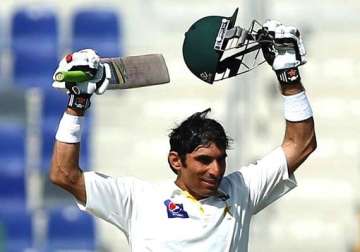 misbah s record ton takes pakistan close to series win vs australia