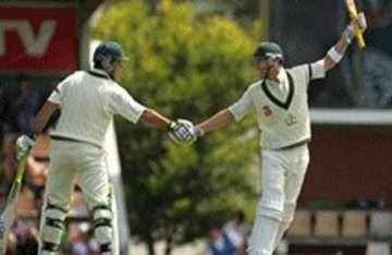 ponting clarke crack tons against pak score 302/3