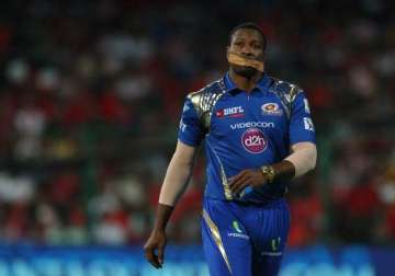ipl 8 pollard puts on sellotape in mouth after umpire s rap