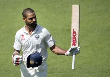 ind vs sl dhawan hits ton india take first innings lead of 44 run