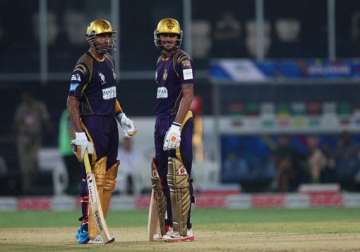 clt20 match 18 uthappa pandey power kkr to 187/2 against dolphins