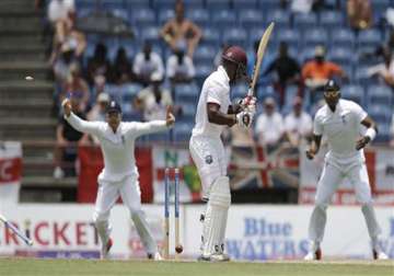 wi vs eng england take early wicket after earning 165 run lead