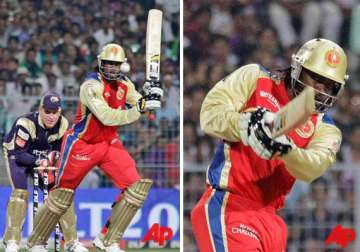 gayle storm blows away knight riders
