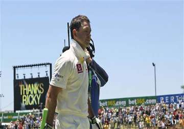 ponting out for 8 in his last test innings