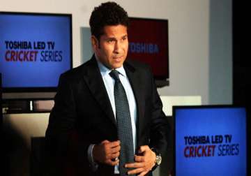 sachin wears an electronic designer s hat with toshiba