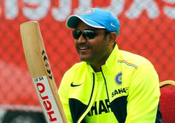 sehwag out for 2 weeks with ankle injury may miss clt20