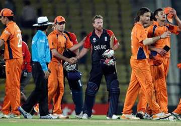 england toil hard to beat holland by six wickets in world cup
