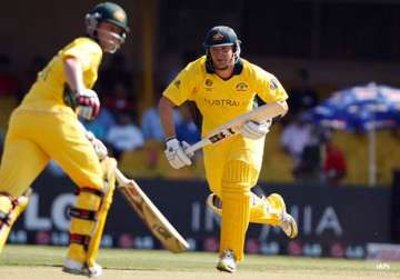 australia commence title defence with emphatic win over zim