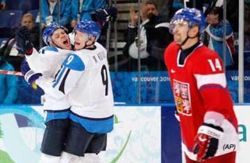 finland beats czechs 2 0 in winter olympic men s hockey