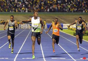 bolt wins 100 meters at jamaica invitational