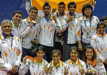 asian games grand welcome for indian squash players