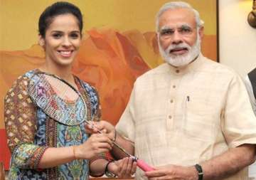 saina nehwal gifts her racquet to pm narendra modi on his birthday eve