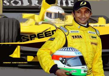 karthikeyan takes second straight auto gp pole