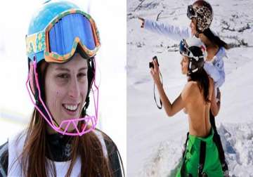 lebanese olympian skier goes topless probe ordered by sports minister