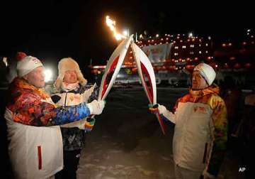 olympic torch reaches north pole