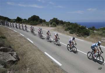 tour de france riders start on corsica