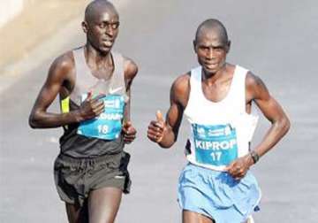 ugandan kiprop kenyan valentine set new mumbai marathon marks