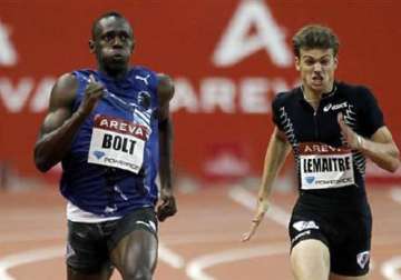 usain bolt beats lemaitre in paris 200 metres