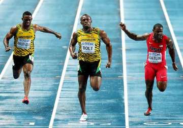 world athletics usain bolt clocks 9.77 sec to win 100 m gold