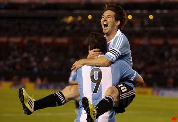 messi aguero higuain score in rush for argentina