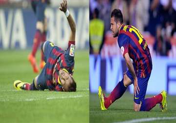 barcelona s neymar alba out for month with injuries