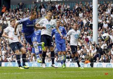 english premier league terry s header gives chelsea 1 1 draw at tottenham