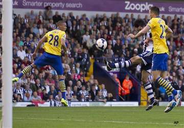 english premier league west brom holds arsenal to 1 1 draw