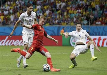 fifa world cup belgium holds on to beat usa 2 1 in extra time