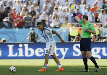 fifa world cup argentina s rojo out of quarters with two yellows