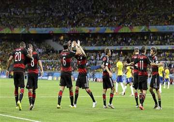 fifa world cup germany leads brazil 5 0 at halftime