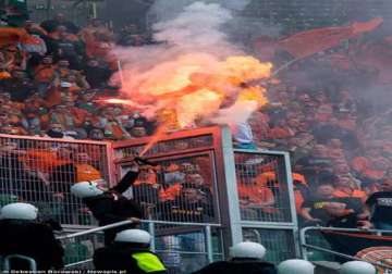 football fan in poland set on fire after being sprayed by police