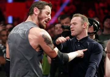 shocking wayne rooney slaps wwe superstar wade barrett watch video