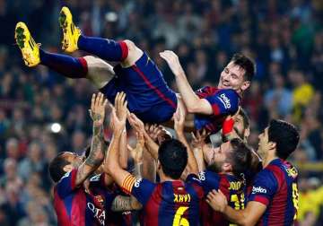 lionel messi nets hat trick to celebrate 300th league appearance
