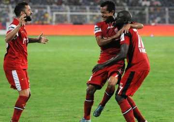 isl fc goa hold north east united to 1 1 draw maintain 2nd spot