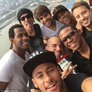 neymar took time out to celebrate brazil s recent win over argentina