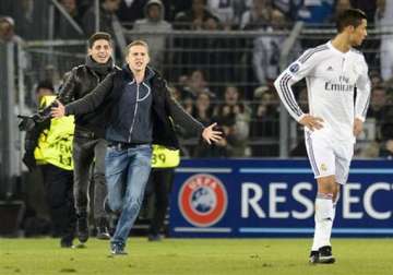 basel charged for fans on pitch near ronaldo
