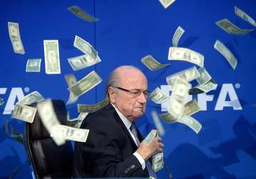sepp blatter news conference at fifa delayed by british comedian