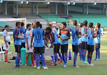indian football team reaches yangon for afc challenge cup