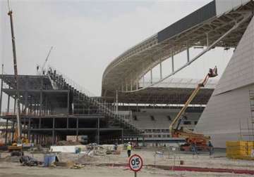 work resumes at stadium hosting world cup opener